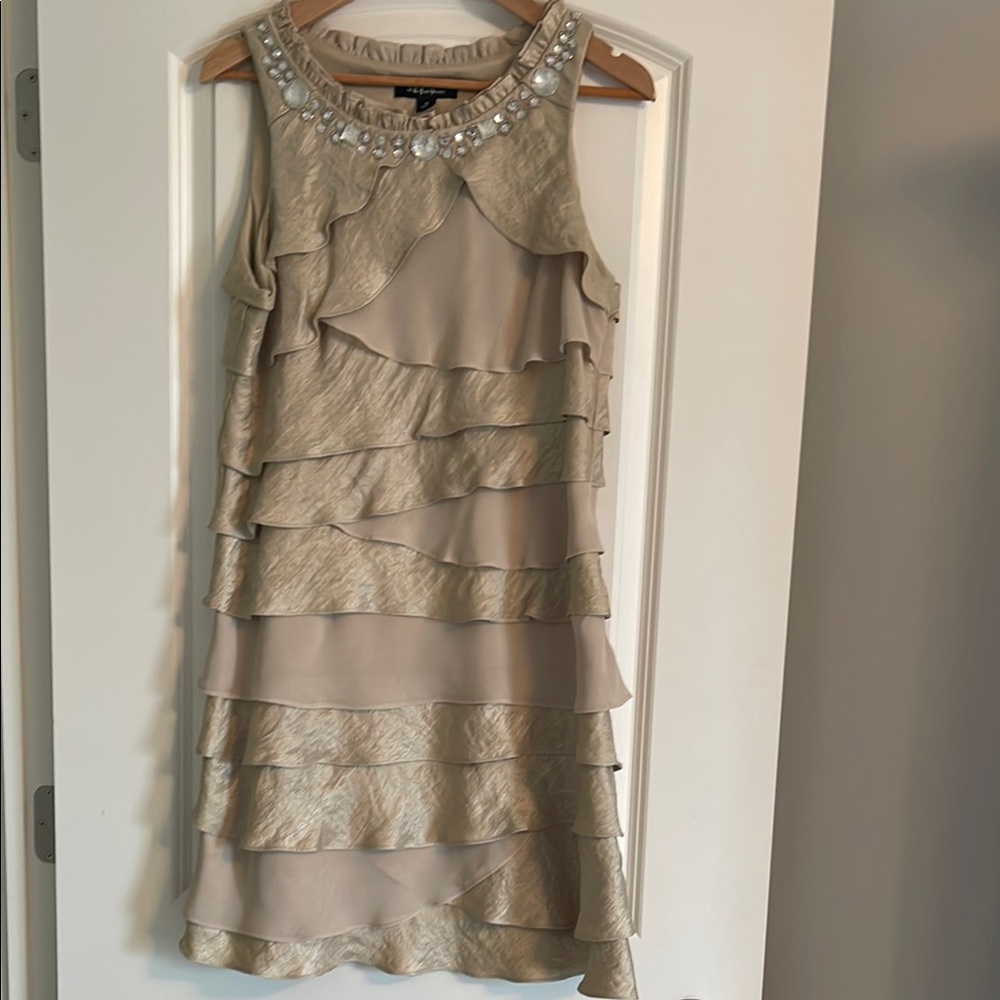 Champagne Layered sleeveless Dress